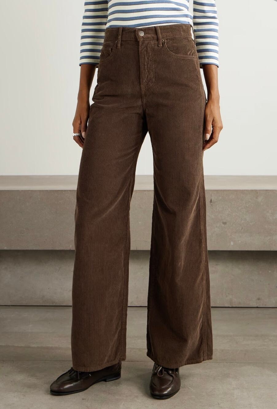 NEW Veronica Beard Taylor High Rise Wide Leg Pant Corduroy Brown Size 26